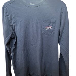 Vineyard Vines Blue Long Sleeve Hockey Tee